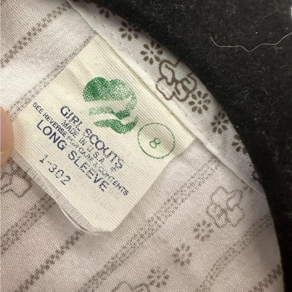 Vintage Girl Scout Brownie Uniform Shirt Girls 8 Long Sleeve Collar Button Front - Picture 4 of 5